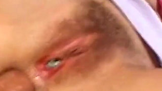 Beautiful Teen with Tampax in Pussy Ass Fucked and Cumshot in Mouth by Vintage Big Cock