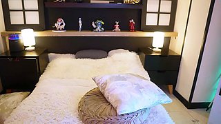 Stacked brunette goes solo toys and masturbation