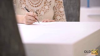 Old Wise Gentleman with a Young Beautiful Girl