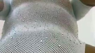 Blonde tight pussy babe solo toy fun in glamour masturbation