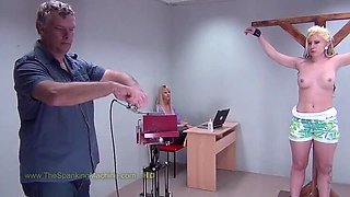 Teen Kate2 Gets Spanked Hard by Machine - Big Fake Tits Whipped