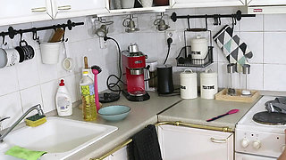 Behind Scenes Katerina Hartlova Hot Blonde MILF Masturbate with Kitchen Toys