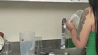 BBW Stepsister with Huge Ass Gets Fucked by Huge Cock in the Kitchen