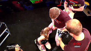 Ggg - Blonde MILF with Big Tits Gets Gangbanged by a Group of Guys in the Club - Ggg in Live Show