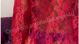 Horny Asian Hotwife Getting Ready To Put On A Show For The Guys In A Hotel Room