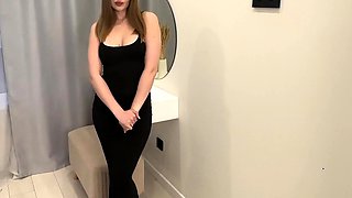 Hot mummy in dark-hued dress cheats on hubby with hefty