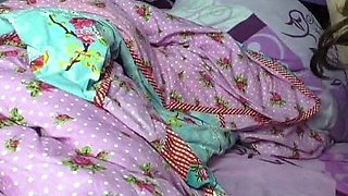 Glamour babe with big boobs masturbates in lingerie