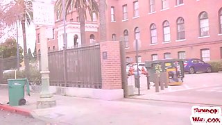 Fem nympho bitches seduce big dick guy in threesome sex