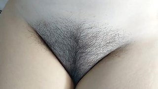 Hot Wife Shows Off Her Hairy Pussy on Camera