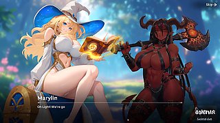 Satisfying hentai animation featuring a group of monster girls in a naughty test