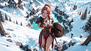Forbidden Leather Armor Seduction in Medieval Village. Cold Queen Unzips Her Gear & Goes Wild!