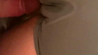 Teasing Her Cameltoe in Yoga Shorts