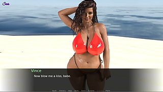 Wet Bikini Wearing Wife in Beach