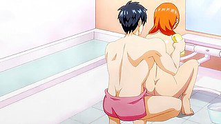 Big cock teenager fucks his eager young MILF wife on the slippery bathroom floor