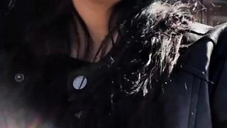 Beautiful Brunette Big Boobs Rides Fake Cock