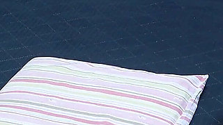 Girls' Apartment Room in Japan, a Girl in Micro Mini Skirt, Wedgie Thong Panties, No Bra Mini T-shirt and Knee-high Socks