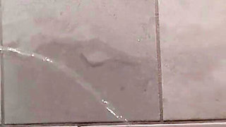 Sophia's first golden shower with Jasper