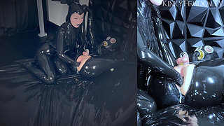 Latex Gas Mask Double Anal Fisting