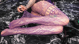 Monster Dildo in Tight Pussy - Legs in Pantyhose with Shoes!