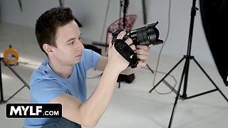 Vicky Love, Stunning Cougar Beauty, Devours Photographer Nikki Nuttzs Young Cock Pounding It