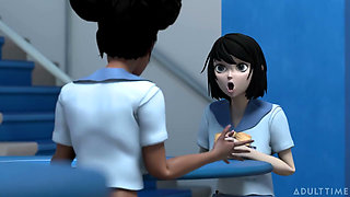Hentai Sex College Episode 8 - Big Titty Bffs Practice Scissoring Together at Hentai Sex University