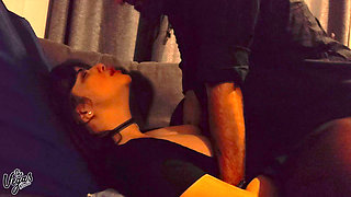 Post-burlesque Passion Fuck: Dress up Tease, Sloppy Blowjob, Rough Doggy, Pillow Missionary Orgasm & Condom Creampie