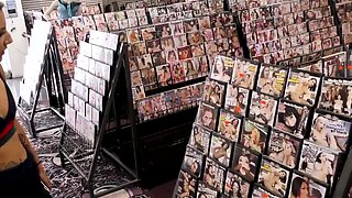 Spicy babe sucks and gets poked through gloryhole