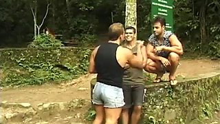 Beautiful and hot brunette with a big tail moaning and cumming, giving her pussy and very tasty spit in the gangbang: Porn