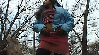 German Teen Pee and Cum in the Solo Forest Session