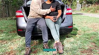 Outdoor Public Park Sex with Big Ass MILF - Steamy Car Trunk Romance & Sensual Love Making