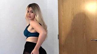 Big Boobed Blonde Masturbates With A Dildo In The Bathroom