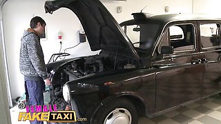 Kathy Anderson gets serviced in the garage