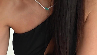 Sexy Secretary Asks Courier to Try on Gift for Her Husband.