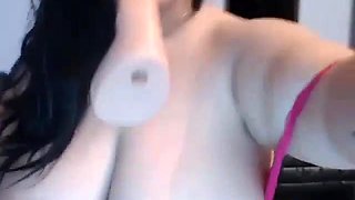 Cute BBW Babe Flashing On Webcam Show: Big Tits, Amateur  Big Ass Porn