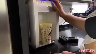 Naughty maid catches boss fucking firefighter