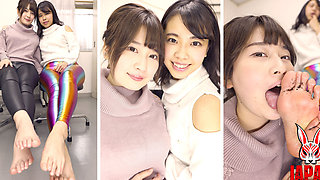 Grimy Feet, Black Dirt-crusted Toes: Maina Yuuri Worships Fuuka Nagano's Filthy Soles During an Office Leggings Try-on