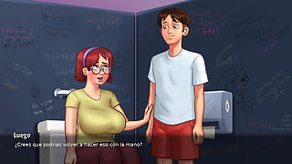 Sex games with my best friend in the college bathroom without anyone knowing - summertime saga