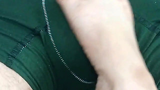 With My Stiletto Heels and My Bare Feet I Give My Lover a Handjob Until He Ejaculates on My Feet