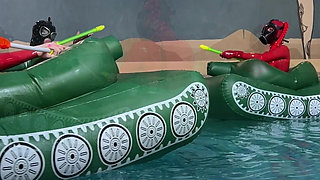 Miss Fetilicious Getting Ready for a Tank Battle