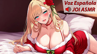 Spanish ASMR JOI - Santa wants to fuck you dry. Can you withstand all the rounds?
