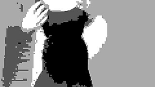 Striptease of Redhead, Skinny, Petite Me with Black Skirt