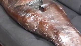 Luana Wrapped in Plastic Film. Tickling, Bastinado and Imposed Orgasms!