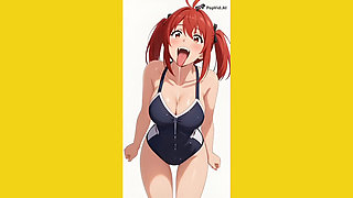 Curvy Anime Girl Intense Cowgirl & Doggy - Animated Hentai Compilation