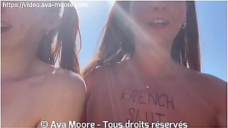 Two Young French Sluts Suck Strangers On The Naturist Beach Of Cap Dagde