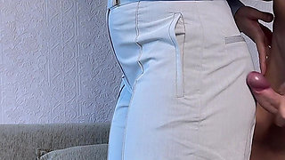 He Came All Over Her Sexy Ass in Her Office Pants