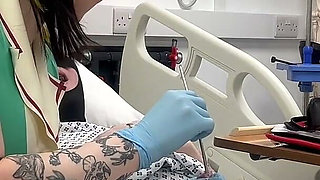 Nurse Ruby's Sounding Exam - Sizing up Her Patient's Tiny Urethra