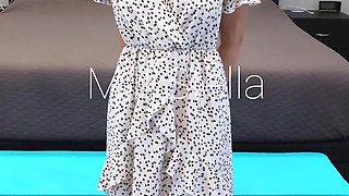 Sherry in a White Dress with Hearts