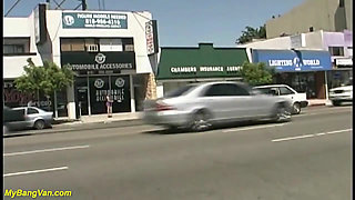 Skinny MILF picked up from street for a bangvan ride