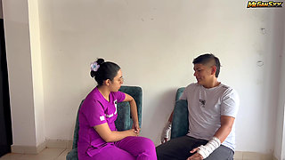 BIG ASS NURSE FUCKS HER PATIENT WHEN THE DOCTOR LEAVES.
