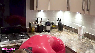 Latex Domestic Slave: Gagged, Restrained & Dripping Everywhere